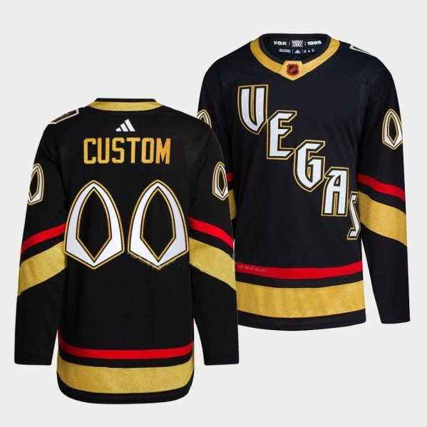 Men%27s Vegas Golden Knights Active Player Custom 2022 Black Reverse Retro 2.0 Stitched Jersey